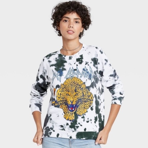 Def Leppard Tops - Def Leppard Tie Dye Sweatshirt
